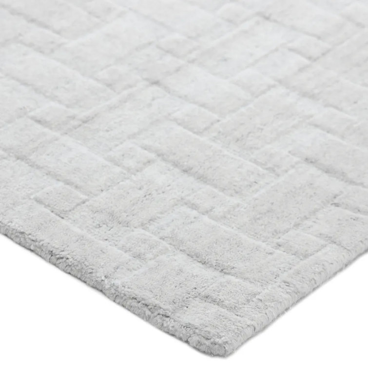 Handmade Gray Wool Basket Weave Runner Rug 2'6" x 8'