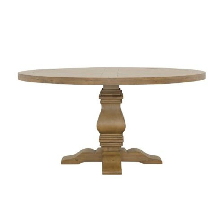 Rustic Smoke Round Reclaimed Wood Dining Table for Six