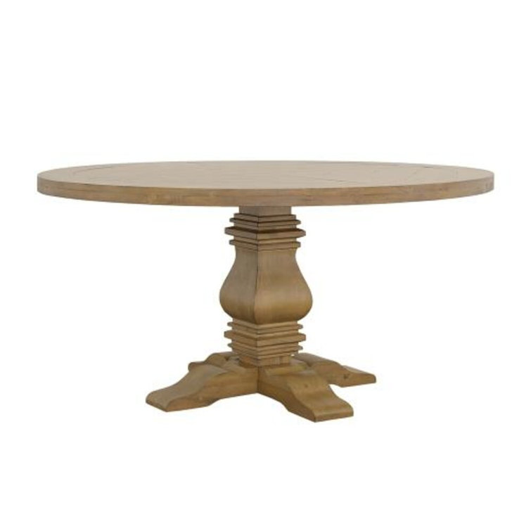 Rustic Smoke Round Reclaimed Wood Dining Table for Six