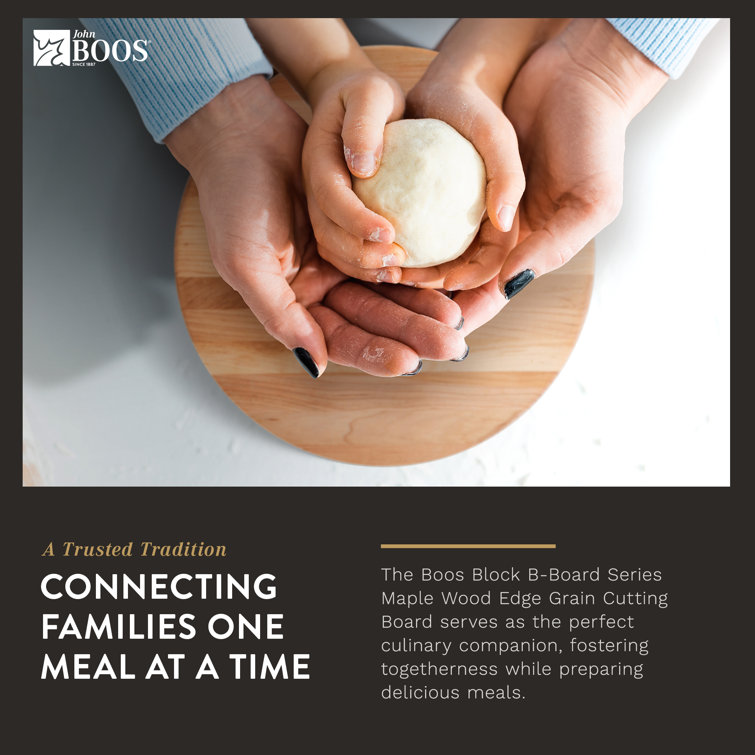 Maple Wood Round Cutting Board with Bun Feet, 12-Inch Diameter