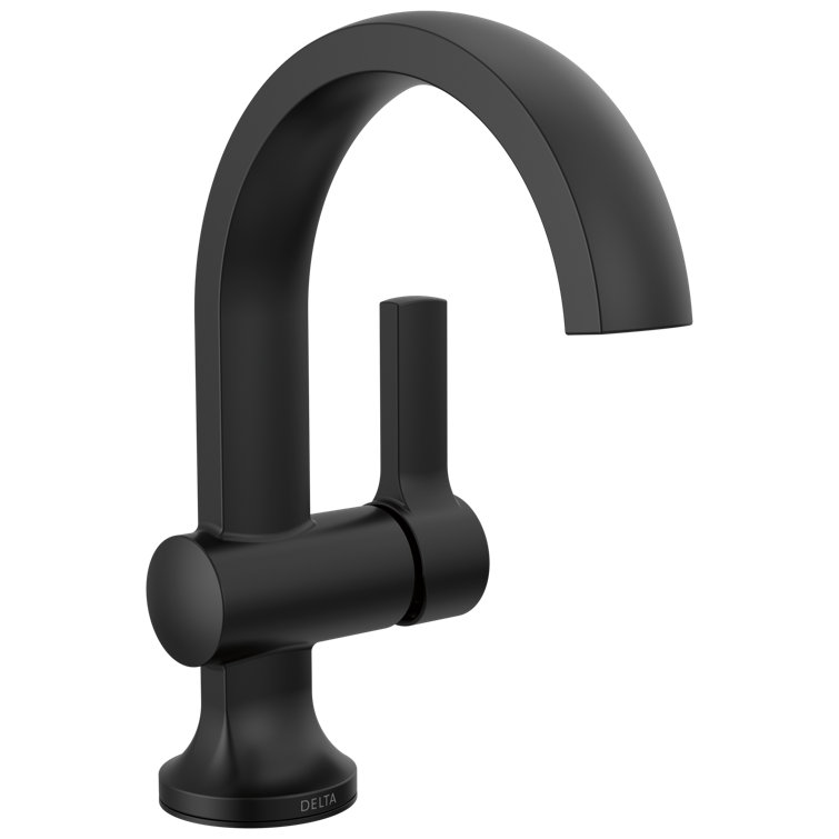 Albion Matte Black Single Handle Bathroom Faucet with Drain Assembly