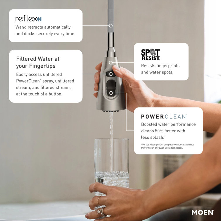 Stainless Steel Pull-out Spray Kitchen Faucet with Water Filtration