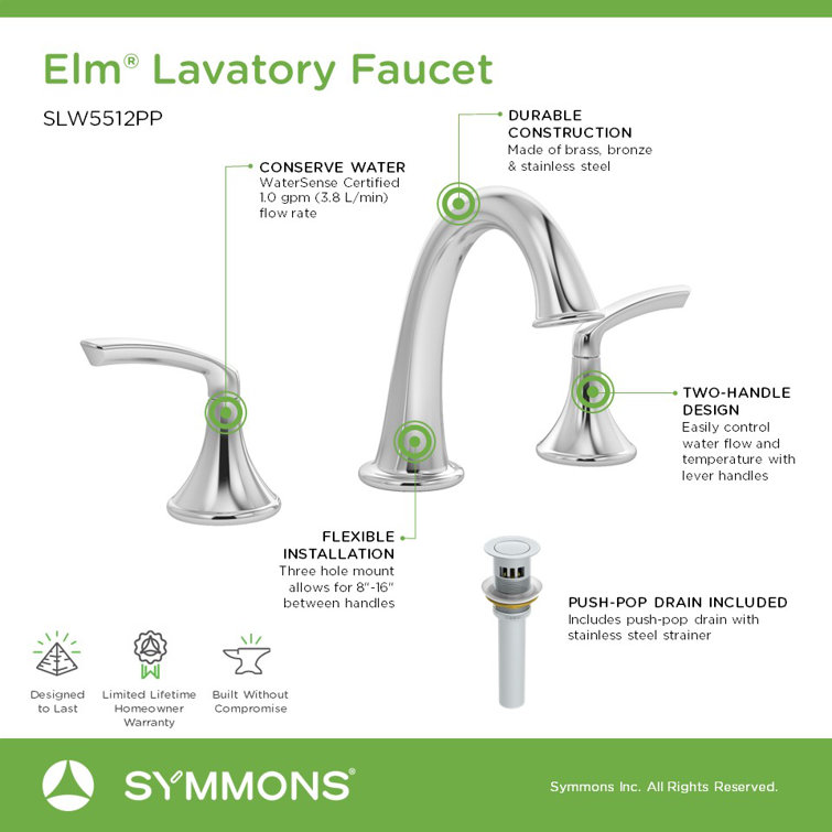 Polished Chrome Widespread Two-Handle Bathroom Faucet
