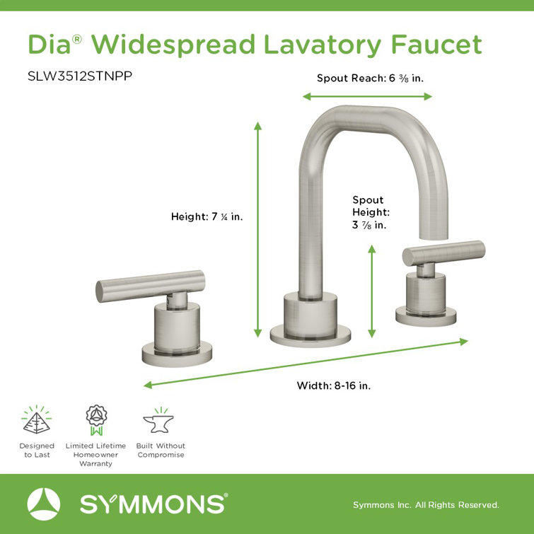 Dia Satin Nickel Widespread Two-Handle Bathroom Faucet