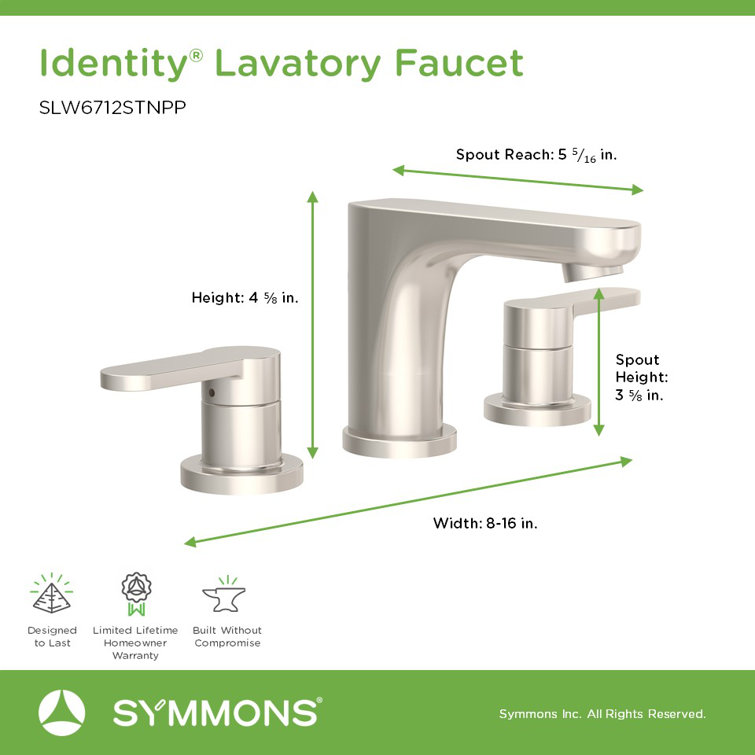 Satin Nickel Widespread Two-Handle Bathroom Faucet with Push Pop Drain