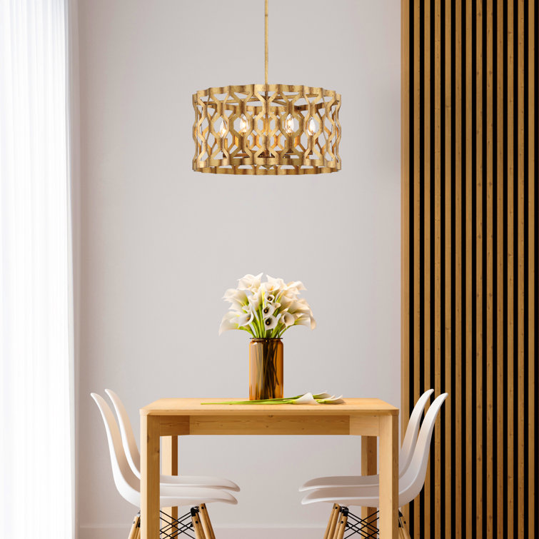 Pandora Gold Leaf 5-Light Indoor/Outdoor Drum Chandelier