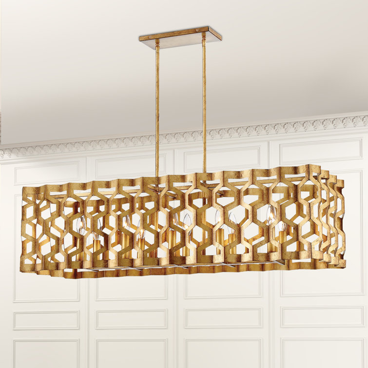 Pandora Gold Leaf Glass 10-Light Island Pendant