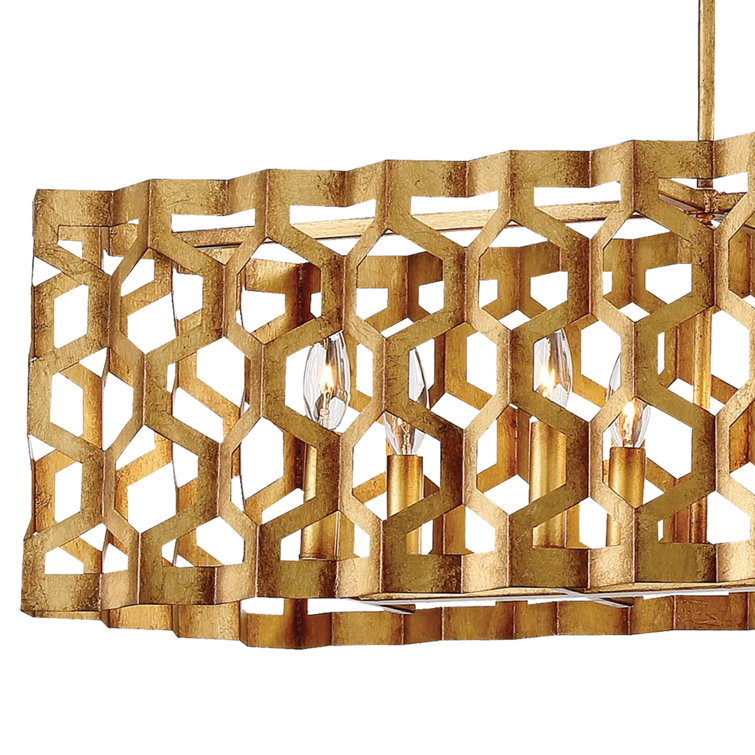 Pandora Gold Leaf Glass 10-Light Island Pendant