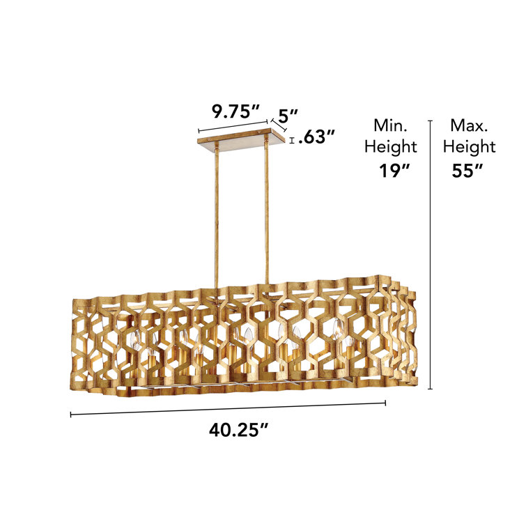 Pandora Gold Leaf Glass 10-Light Island Pendant