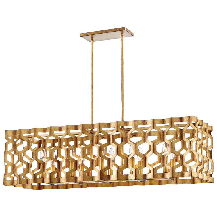 Pandora Gold Leaf Glass 10-Light Island Pendant