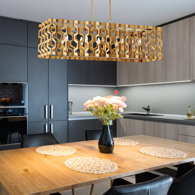 Pandora Gold Leaf Glass 10-Light Island Pendant