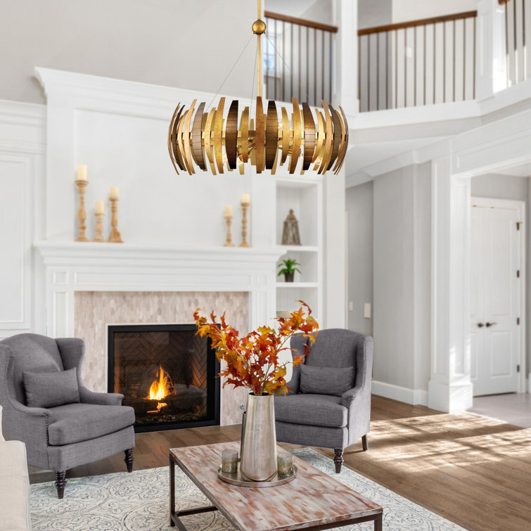 Ardor Gold 6-Light Sputnik Chandelier with Adjustable Height