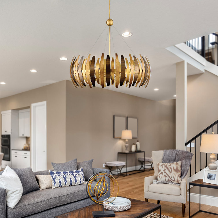 Ardor Gold 6-Light Sputnik Chandelier with Adjustable Height