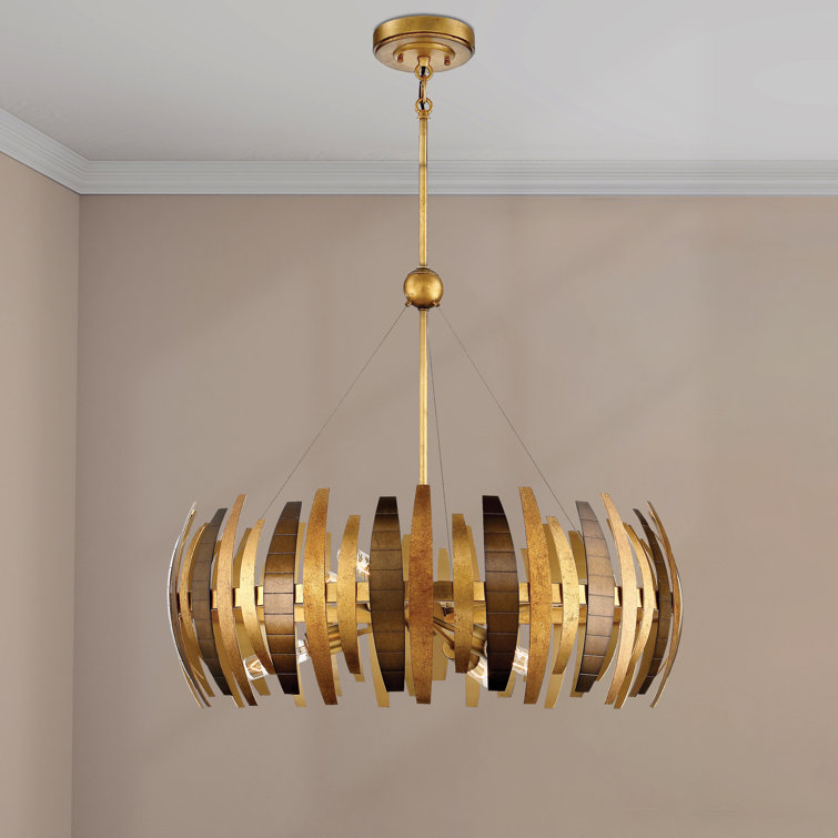 Ardor Gold 6-Light Sputnik Chandelier with Adjustable Height