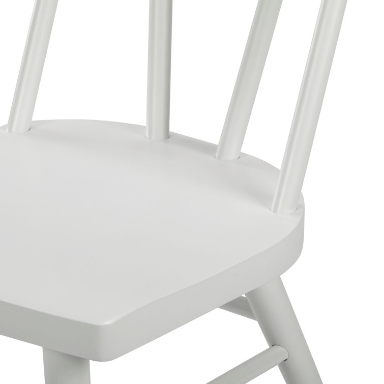 White Windsor Wood and Metal Dining Chairs, Set of 2