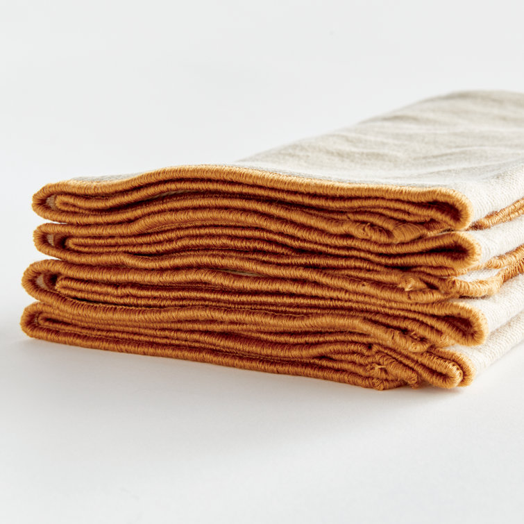Sawyer Soft Ochre Cotton Dinner Napkins Set of 4