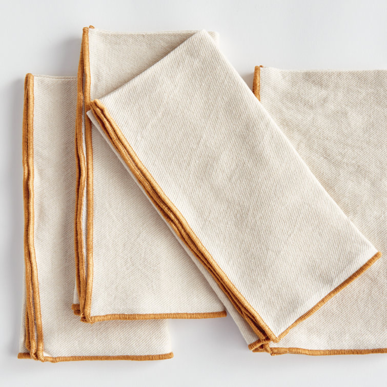 Sawyer Soft Ochre Cotton Dinner Napkins Set of 4