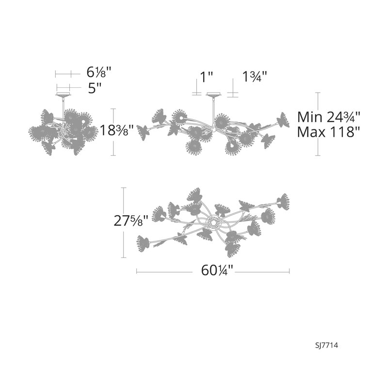Tourmaline Crystal LED Linear Pendant Light for Island