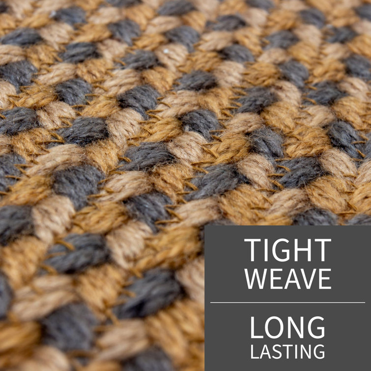 Handmade Braided Brown and Charcoal Oval Area Rug 6' x 9'