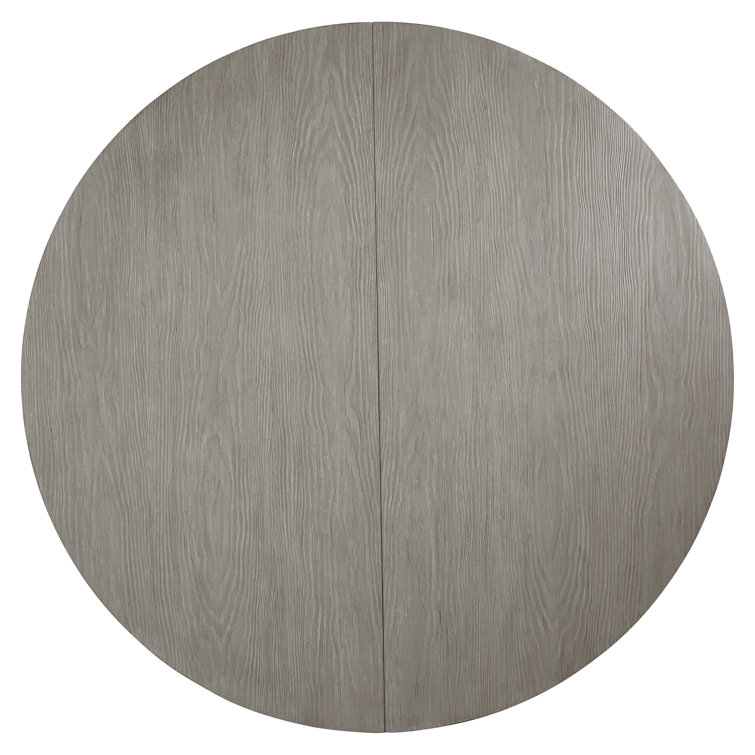 Transitional Gris and Quarry 54" Round Extendable Dining Table