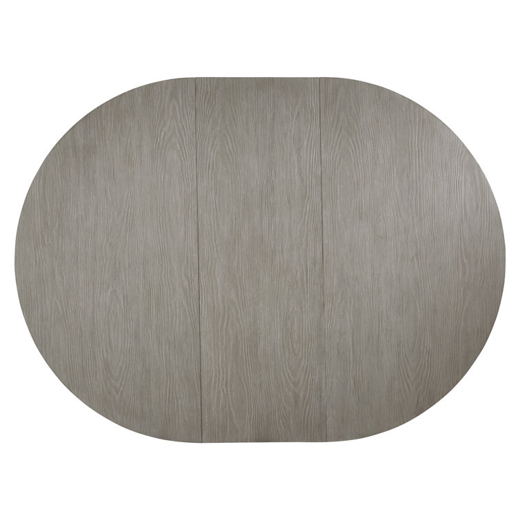 Transitional Gris and Quarry 54" Round Extendable Dining Table