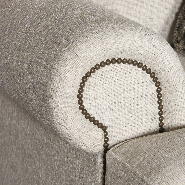 Beige Transitional Stationary Accent Chair with Manufactured Wood