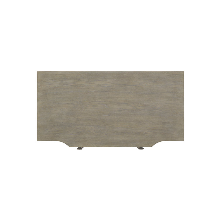Gray Wood 3-Drawer Nightstand with Pewter Accents