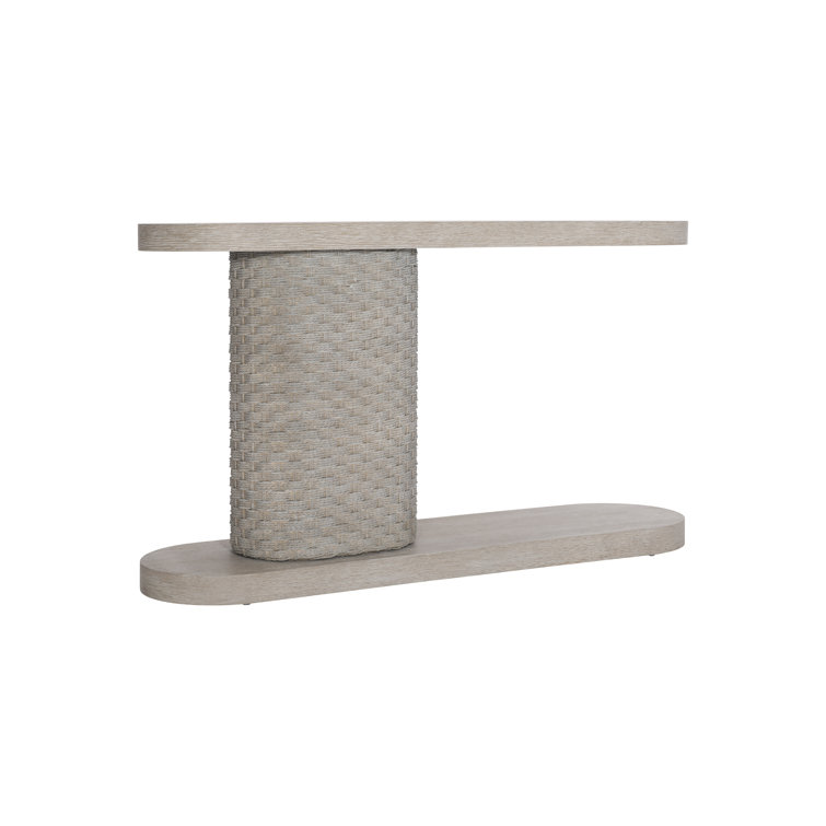 Acosta 58'' Beige and Gray Wood Stone Console Table