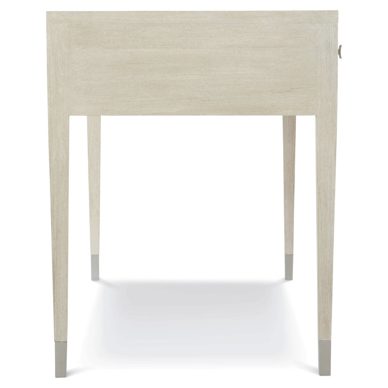 Cream Transitional Wood Home Office Desk with Three Drawers