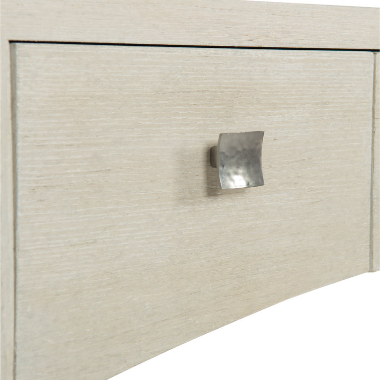 Cream Transitional Wood Home Office Desk with Three Drawers