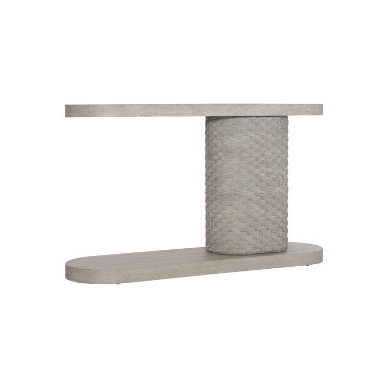 Acosta 58'' Beige and Gray Wood Stone Console Table