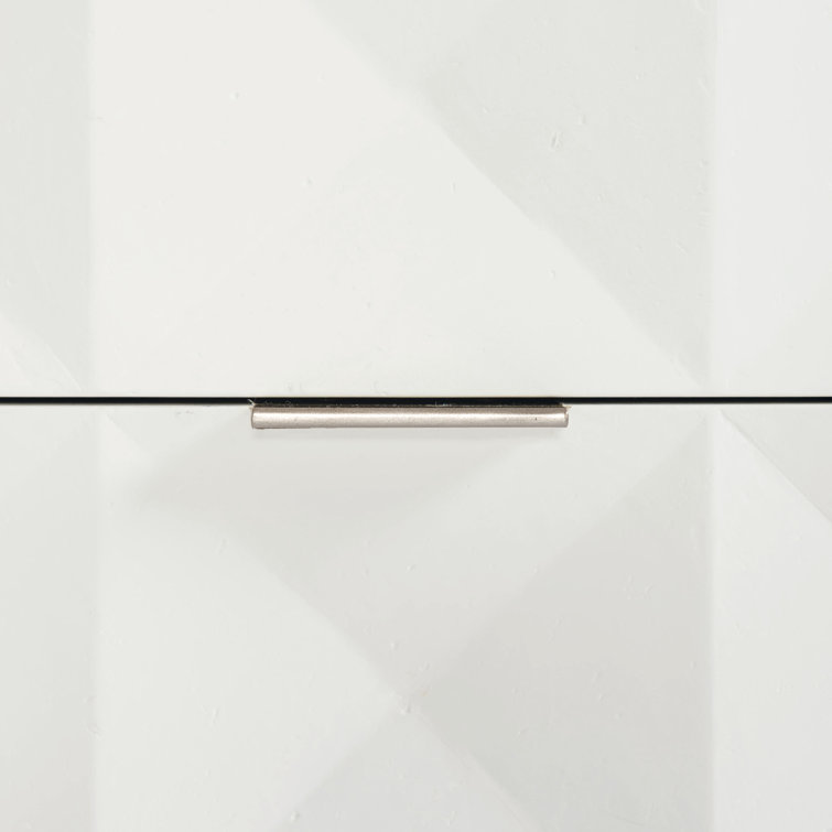 Transitional Axiom 6-Drawer Dresser in White and Gray with Artistic Flair