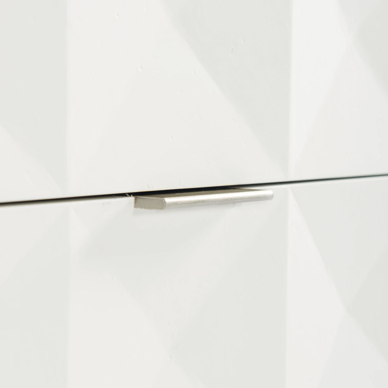 Transitional Axiom 6-Drawer Dresser in White and Gray with Artistic Flair