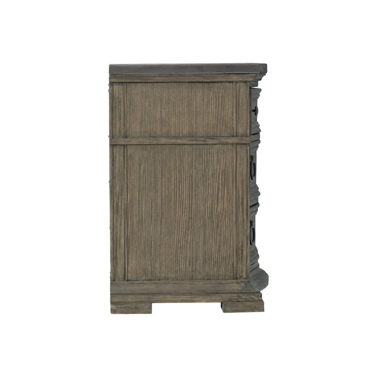 Desert Taupe/Basalt Traditional 3-Drawer Chest with Concrete Top