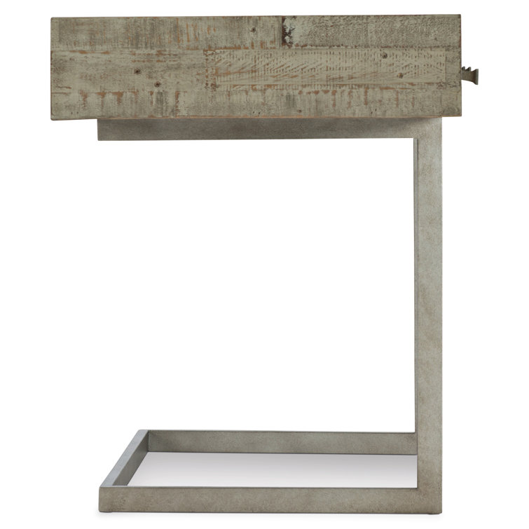Transitional Gray 54'' Wood Home Office Desk with 3 Drawers