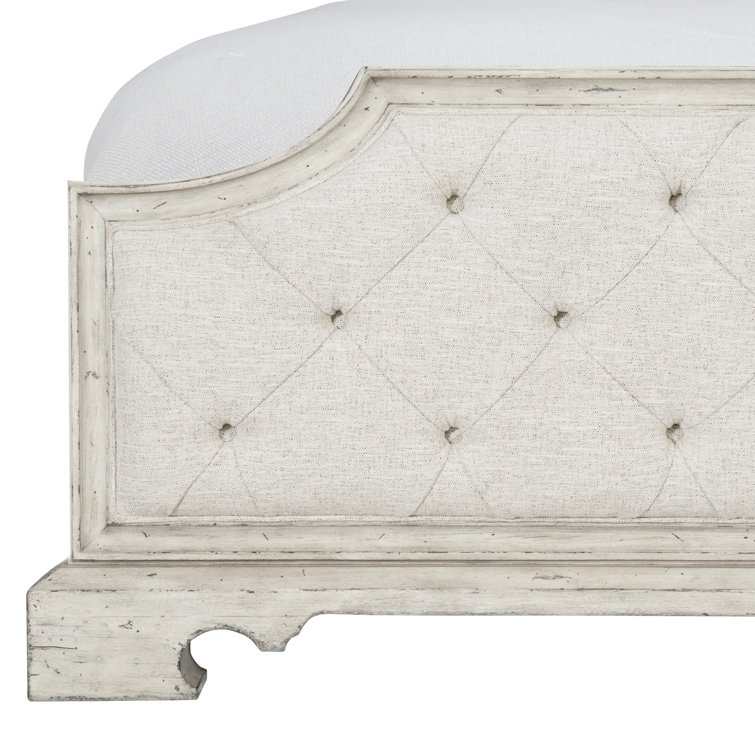 Cream Tufted Upholstered Wood Frame California King Bed