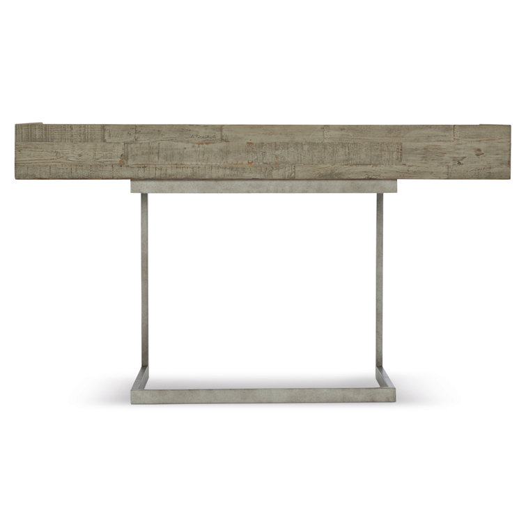 Transitional Gray 54'' Wood Home Office Desk with 3 Drawers