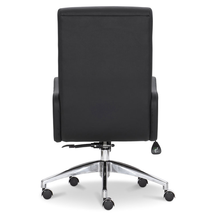 Black High Back Swivel Task Chair with Vinyl Upholstery