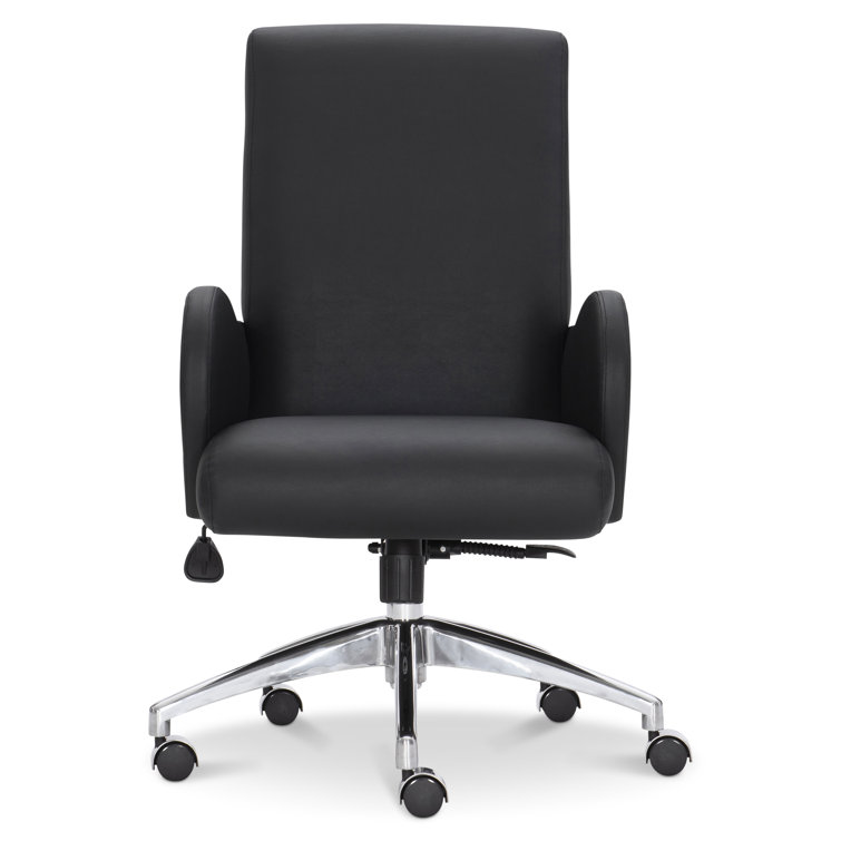 Black High Back Swivel Task Chair with Vinyl Upholstery