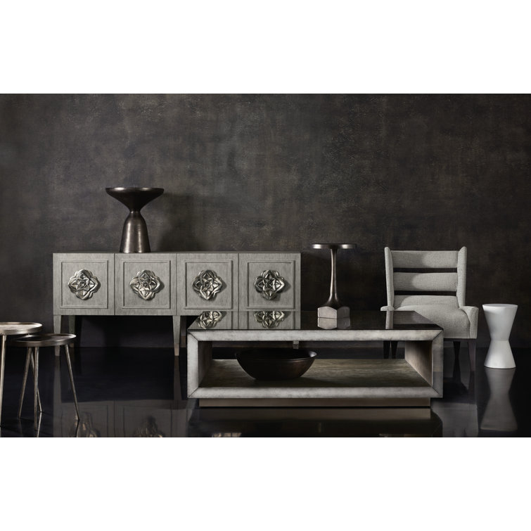 Transitional Gray-Brown Round Metal End Table 12.25"