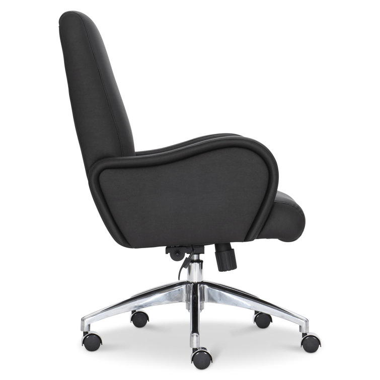Black High Back Swivel Task Chair with Vinyl Upholstery