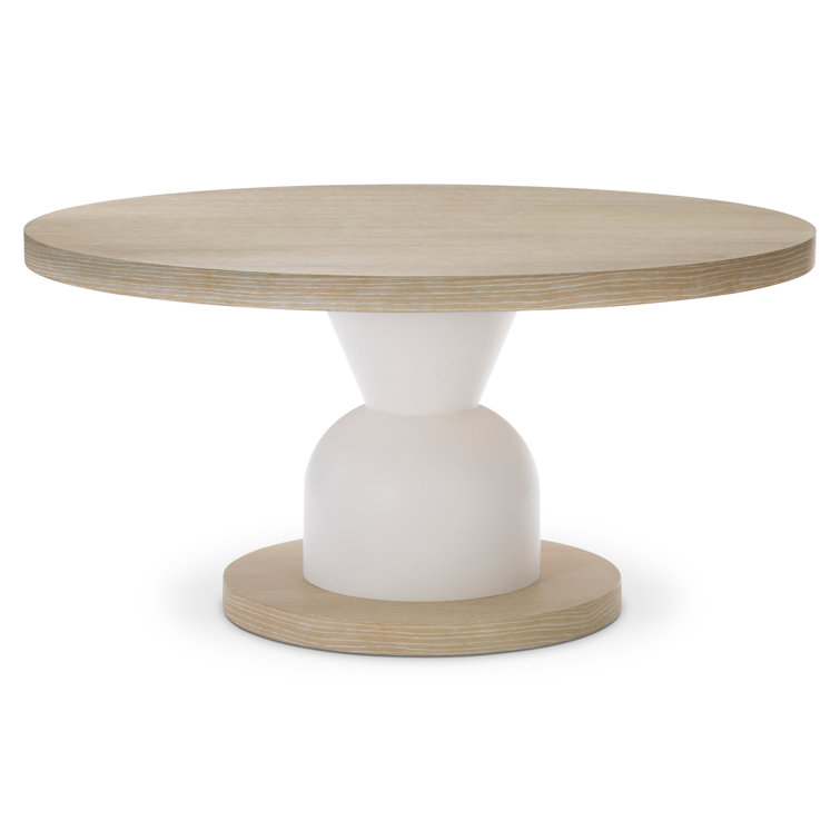 60'' Brown and White Reclaimed Wood Round Dining Table