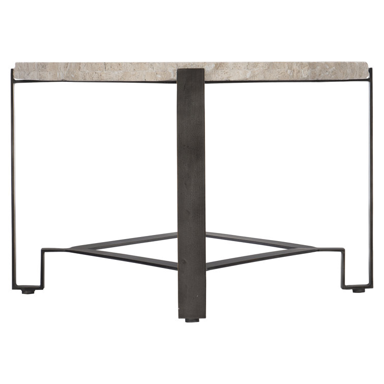 Cream Marble Top Rectangular Cocktail Table with Storage