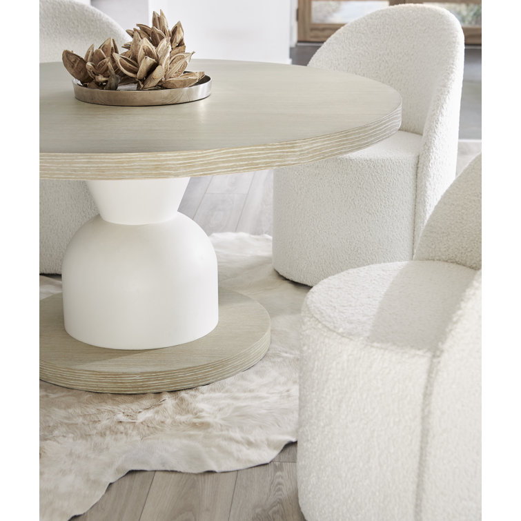 60'' Brown and White Reclaimed Wood Round Dining Table