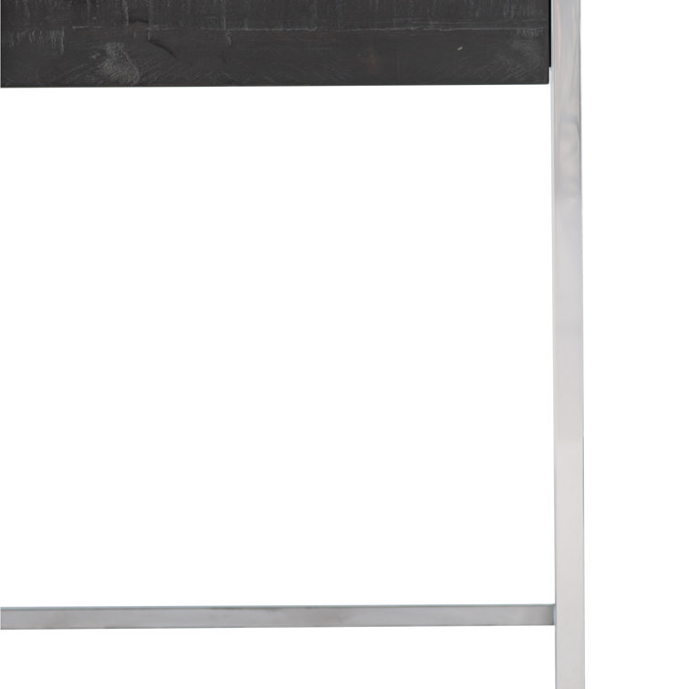 Loft Urban Transitional Black Wood & Metal Rectangular End Table
