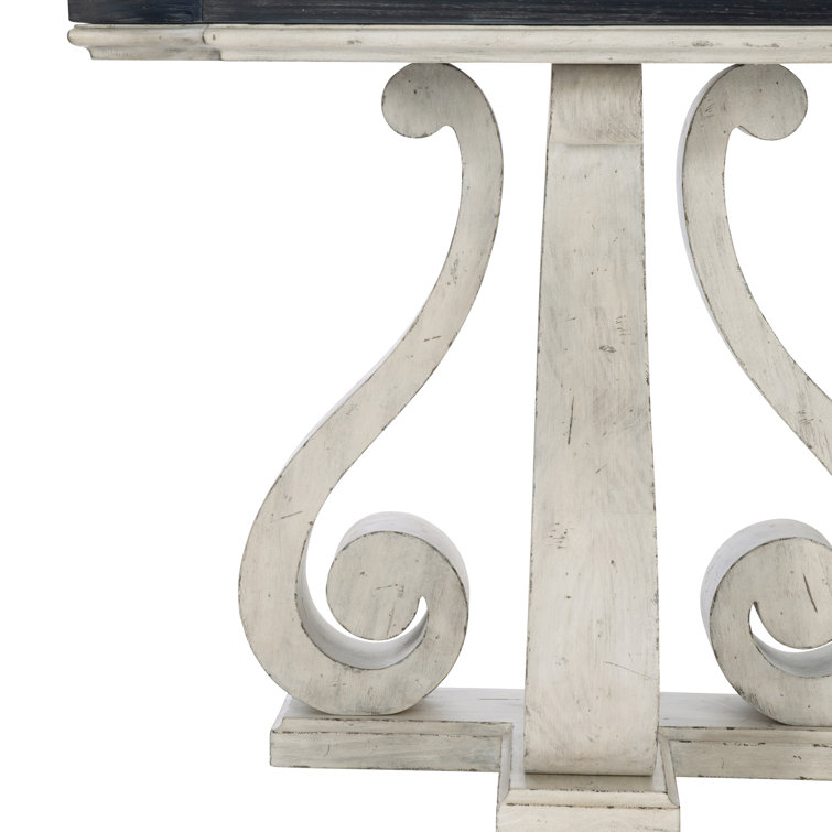 Mirabelle French Country 80'' Black and Off-White Console Table with Storage
