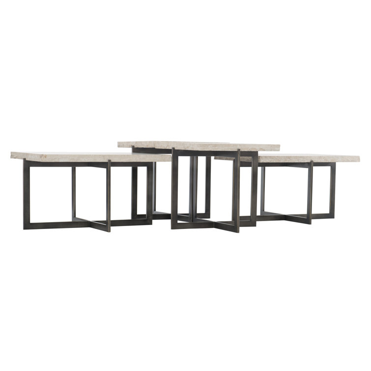 Transitional Brown and White Square Cocktail Table with Storage