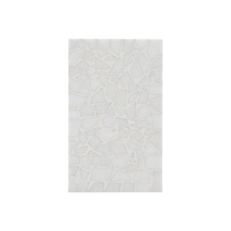 Gray Terrazzo Top Rectangular Side Table with Stainless Steel Base