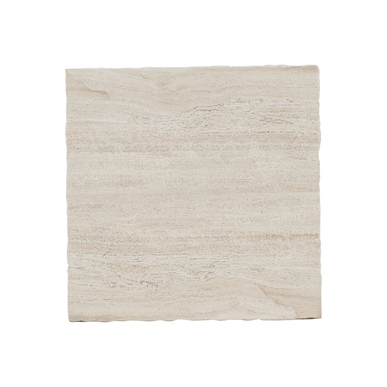 Transitional Brown and White Square Cocktail Table with Storage