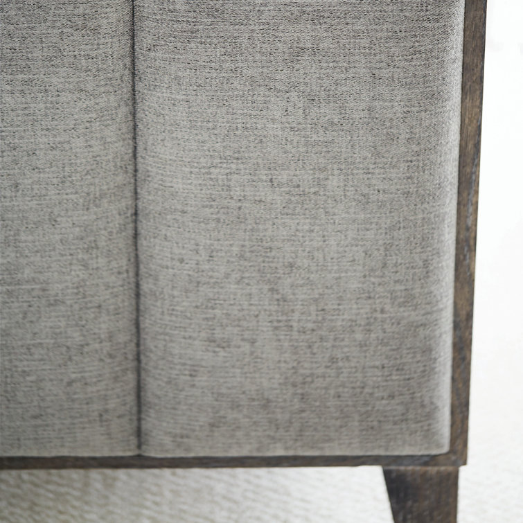 King Cerused Charcoal Oak Upholstered Bed with Slats